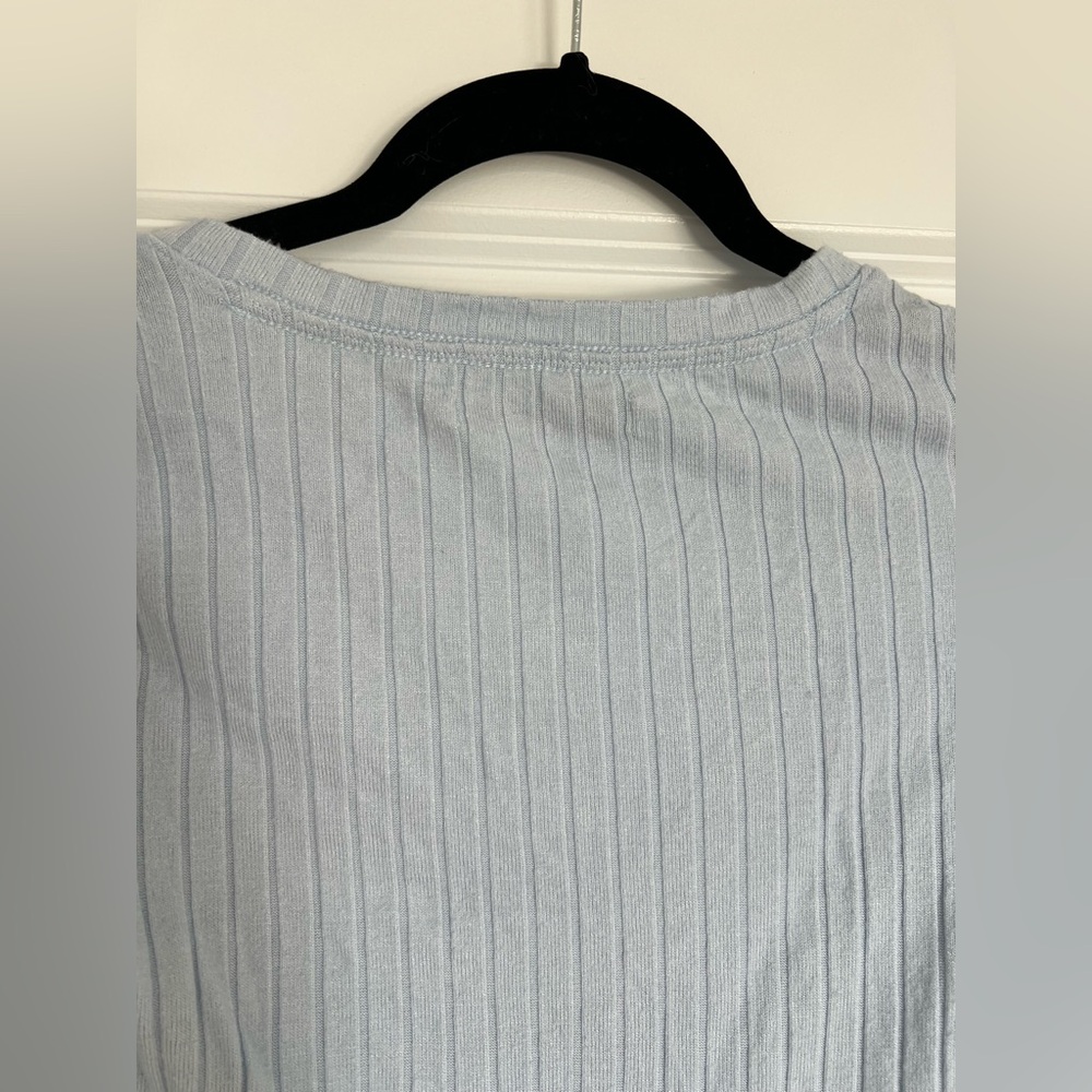 Light Blue A&F Ribbed Cardigan - Picture 9 of 9